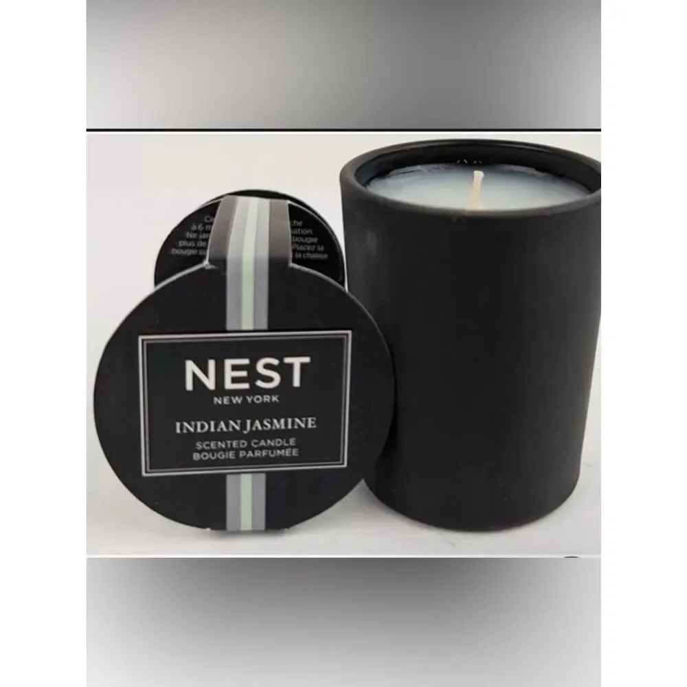 Nest Indian Jasmine Scented Candle - NEW 2 PACK Black Ceramic